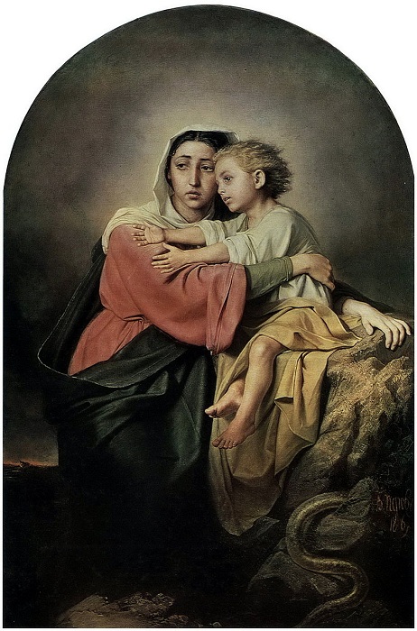  Христос и Богоматерь у житейского моря. (1867). Автор: В.Перов.