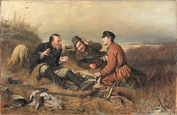 Охотники на привале. (1871). Автор: В.Перов.