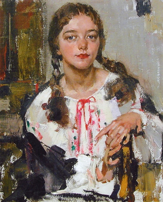 Ия в крестьянской рубахе. (1933). Автор: Николай Фешин.
