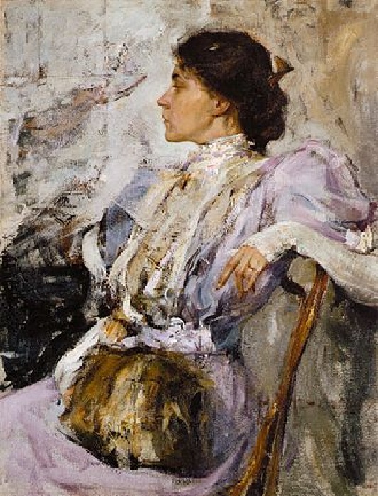 «Дама в лиловом» (1908). Санкт-Петербург, Государственный Русский музей. Автор: Николай Фешин.