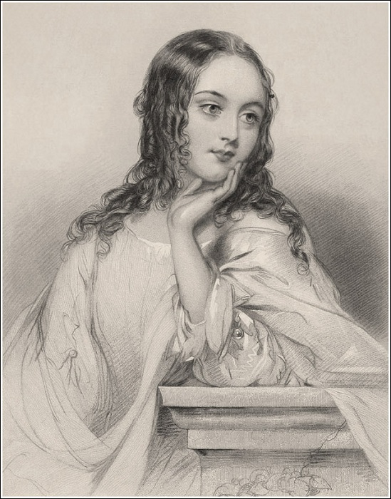 «Джульетта». (1820-е годы). Автор: Джон Хатер (John Hayter)<br>(Она ребенок. Ей в новинку свет и нет еще четырнадцати лет. Когда б еще два года пролетело, она бы для замужества созрела.) 