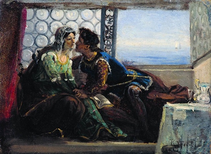 «Ромео и Джульетта». (1890-е). Этюд. Автор: Константин Маковский.
