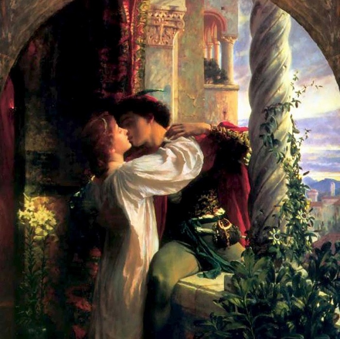 «Ромео и Джульетта» (1884год). Автор: Фрэнк Бернард Дикси. (Увы, любовь, хотя она слепа,<br>без глаз найдет, какими ей путями дойти до нас и властвовать над нами).