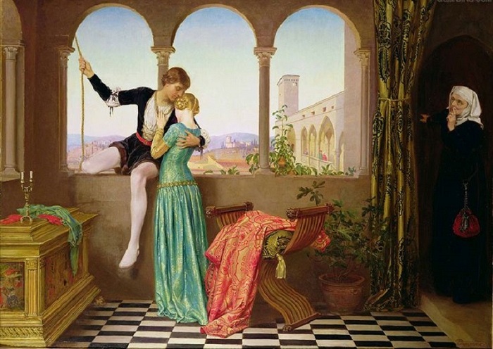 «Прощание Ромео и Джульетты» (конец XIX-начало XX вв.). Автор: Элеонора Фортескью-Брикдейл. 
