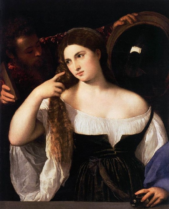 «Женщина перед зеркалом». (1515). Автор: Тициан Вечеллио.