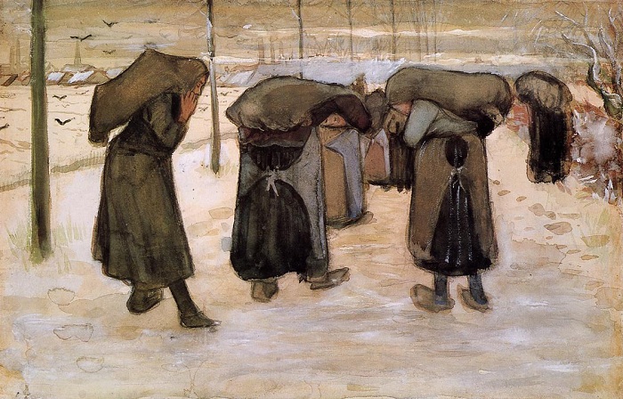 Женщины-шахтеры. Переноска угля. (1881-82 г.г.) Автор: Ван Гог. 