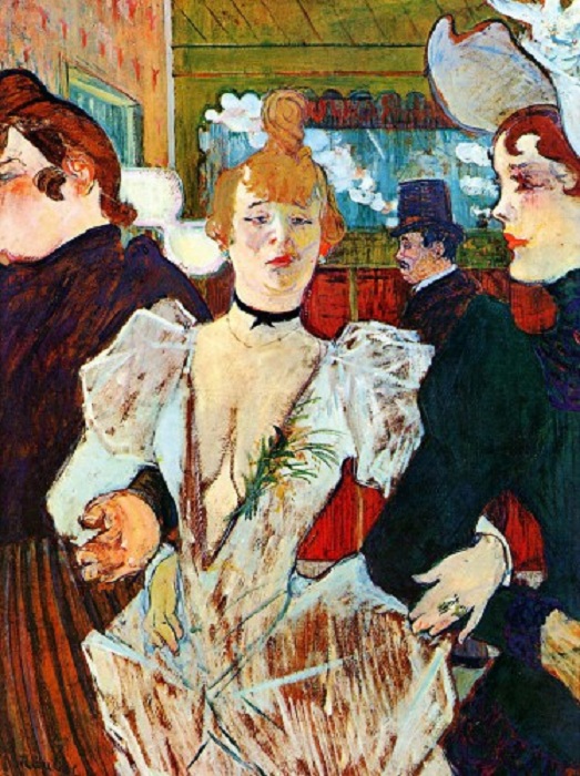 Ла Гулю с двумя подругами в Мулен Руже. (1892).