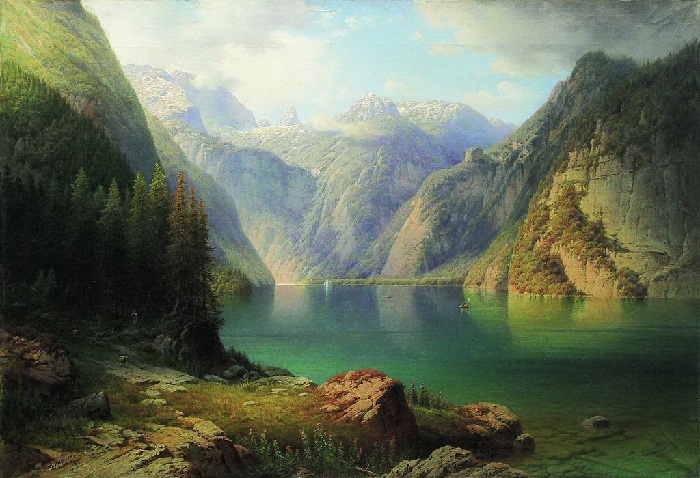«Горное озеро». (1865 год). Автор: А.И. Мещерский.