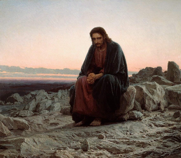 Христос в пустыне. Автор: Иван Крамской.