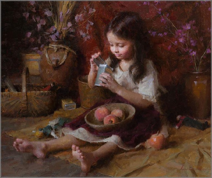 «Девочка с персиками». Автор: Morgan Weistling.
