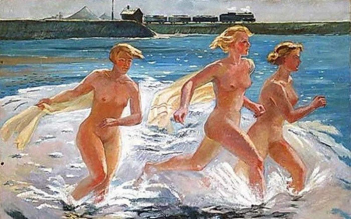 «Бегущие девушки». (1941 год). Автор: Александр Дейнека.
