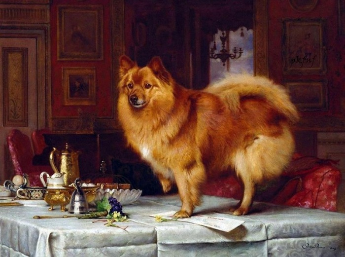 «Марко на накрытом для завтрака столе королевы». (1893 г.) Автор: Чарльз Бартон Барбер.