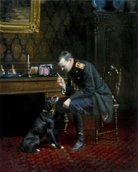 «Офицер с собакой». Автор: Бунин Наркиз Николаевич. 