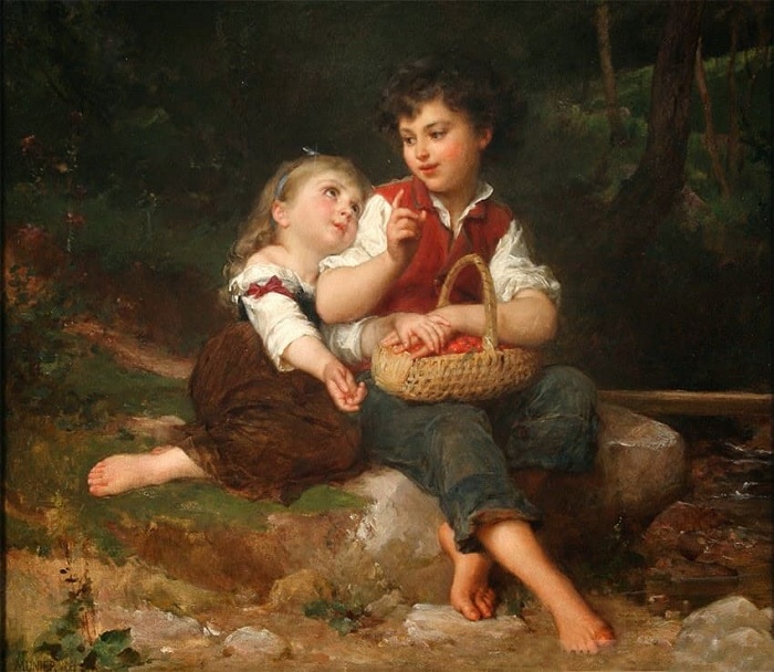 «Дети в лесу».  Автор: Эмиль Мунье.