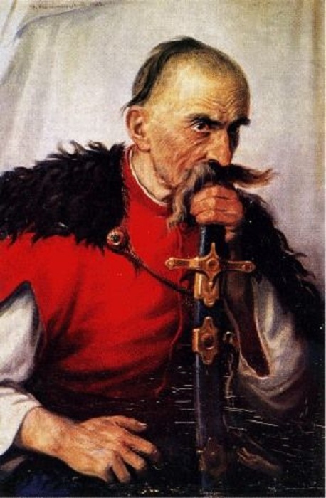 Портрет казака из саблей. Автор: Антон Монастырский. 