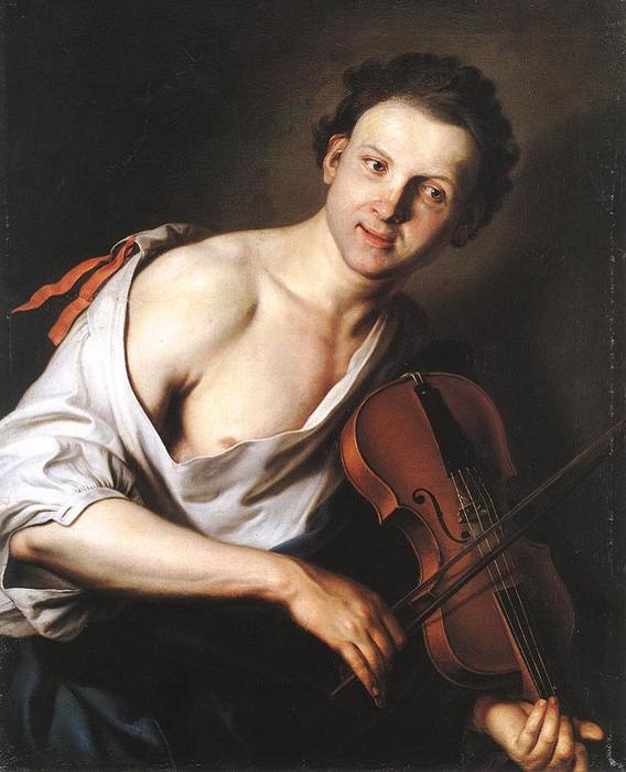 Молодой человек со скрипкой.