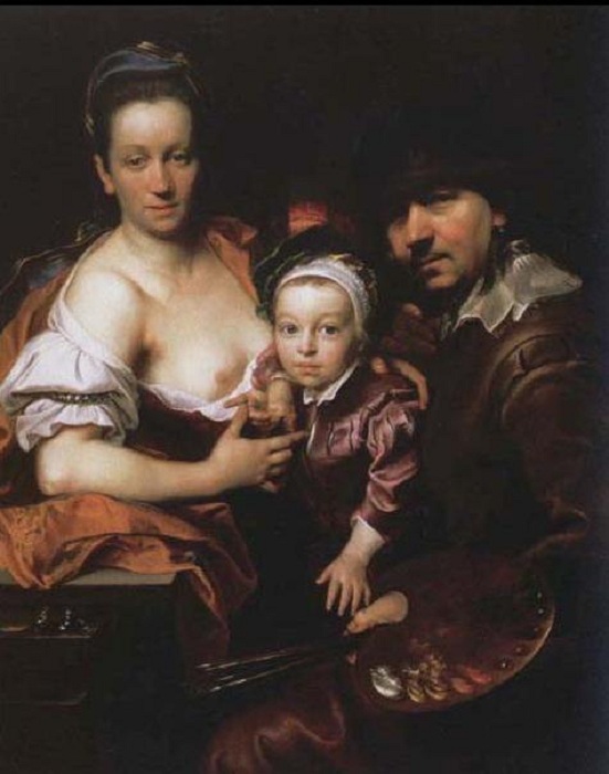 Портрет художника с женой и сыном.