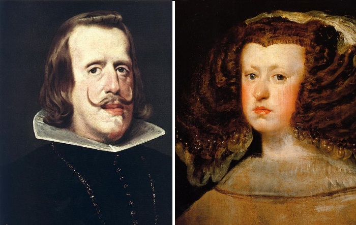 Родители инфанты: Король Испании Филипп IV./ Марианна Австрийская -  вторая жена Филиппа IV. (1660 г.) Автор: Диего Веласкес.