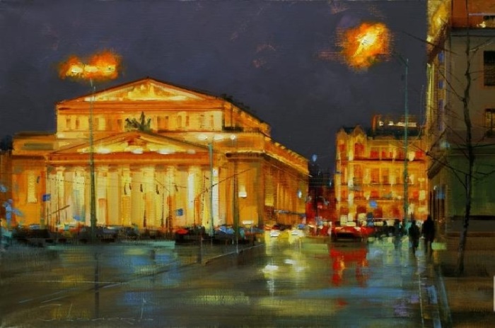 «Ночь на исходе года. Москва. Театральная площадь». Автор: Шалаев Алексей.