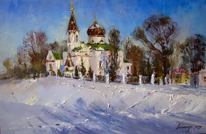 Зимние пейзажи Василия Пешкуна.