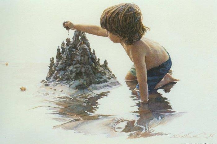 Emotional realism of watercolors by Steve Hanks.