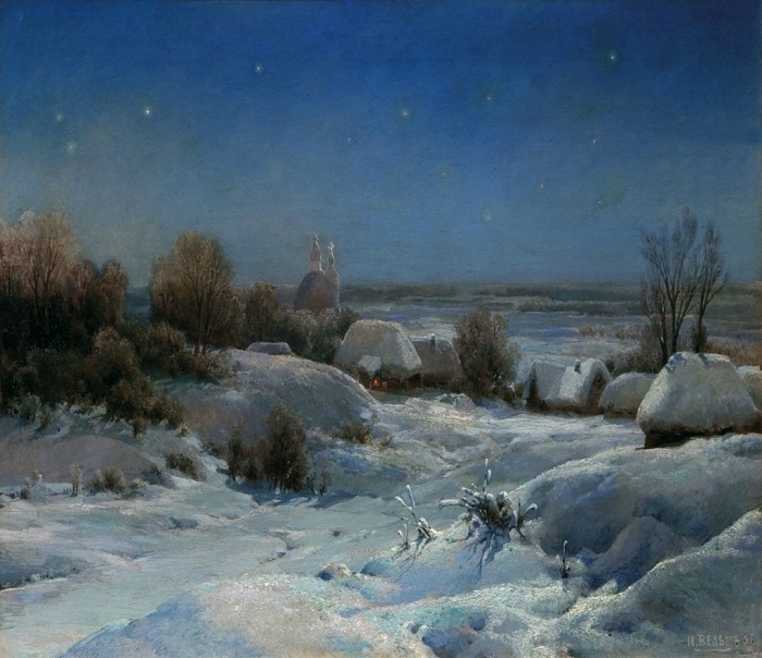 «Украинская ночь. Зима». (1898 год). Автор: Иван Вельц.