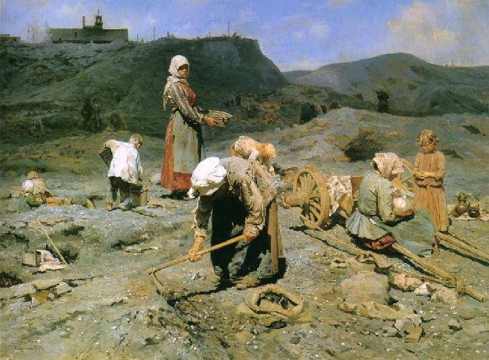 «Сбор угля бедными на выработанной шахте». Автор: Николай Касаткин.