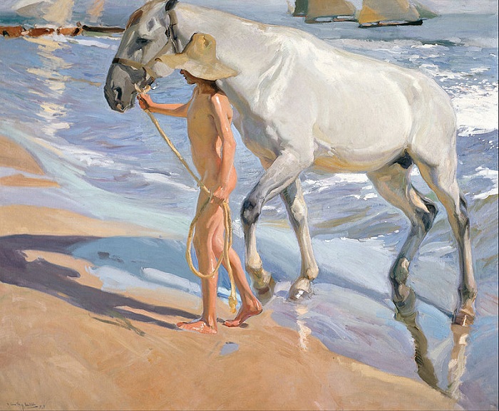 «Купание лошади». Автор: Хоакин Соролья-и-Бастида.