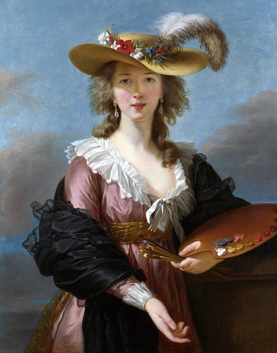 Автопортрет в соломенной шляпе 1782 г. Автор: Элизабет Виже-Лебрён.