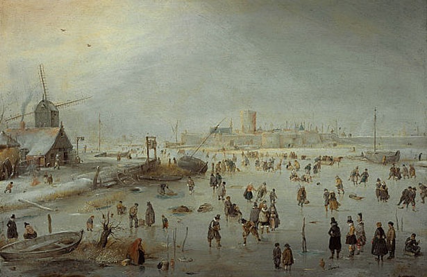 На льду за городом, 1630-е