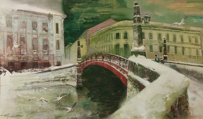 Красный мост. Автор: Сергей Сиделев.