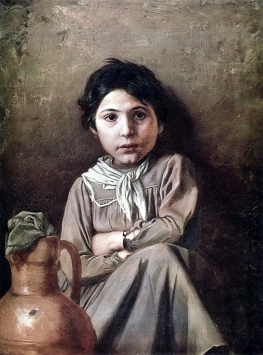 Девушка с кувшином. (1869). Государственный Русский музей. Автор: В.Перов.