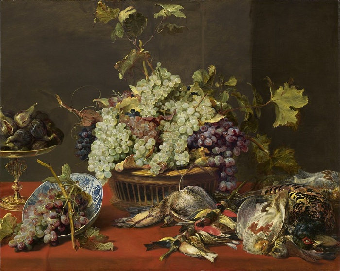 «Натюрморт с виноградом и добычей». (ок.1630) (Вашингтон, Национальная галерея). Автор: Франс Снейдерс.