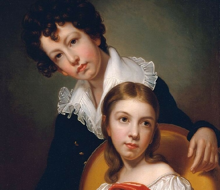 Микеланджело и Эмма Клара Пил, дети художника, 1826 год. Автор: Рембрандт Пил.