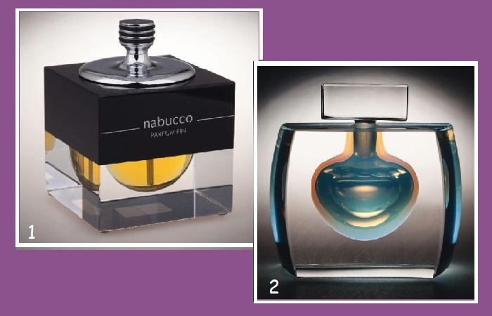 Флакон для одеколона «Nabucco Parfum Fin». «Nabucco». 1997 год./ Флакон для одеколона «White». Лимитированный выпуск. «Lalique». 2008 год. 
