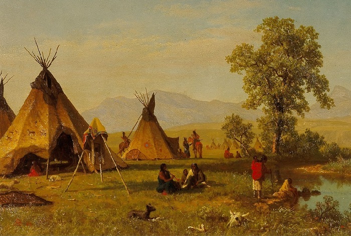 Картина «Деревня индейцев сиу возле форта Ларами», 1859 год.