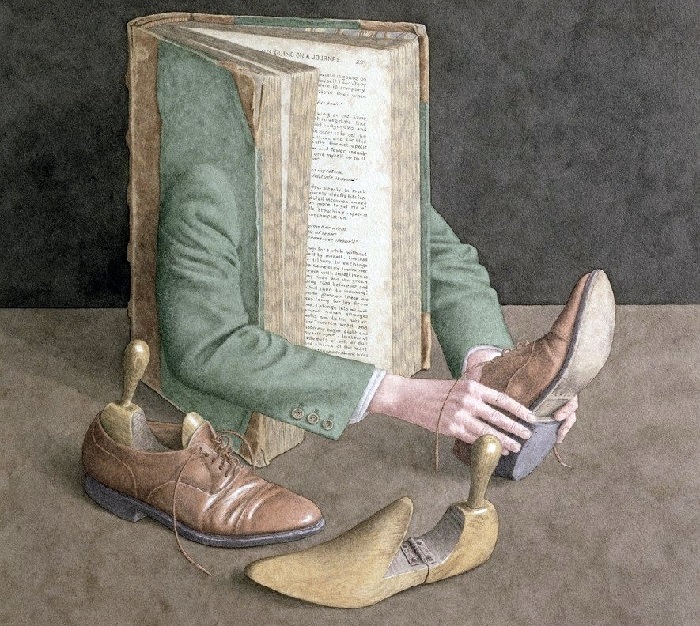 Обувшик. Из серии иллюстраций «Жизнь книг». Автор: Джонатан Уолстенхолм.