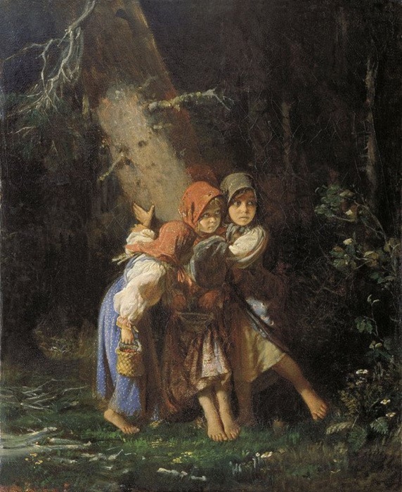«Крестьянские девочки в лесу». (1877). Холст, масло. 94 x 68,6   Цена: 266,5 тысячи долларов . 2011