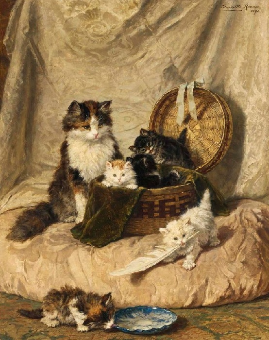 Играющие котята. 1898. Холст, масло. 91 х 73 см. В 2006 году на аукционе картина продана за 429 тысяч долларов.