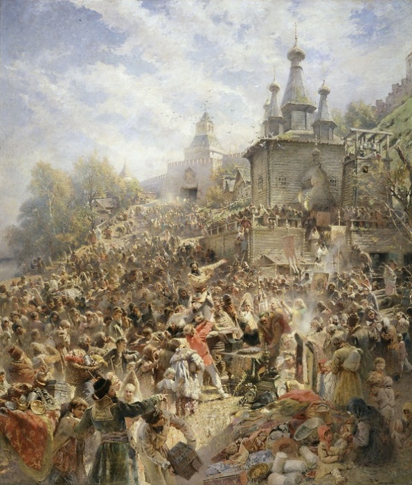 Воззвание Минина к нижегородцам в 1611 году. Автор: Константин Маковский