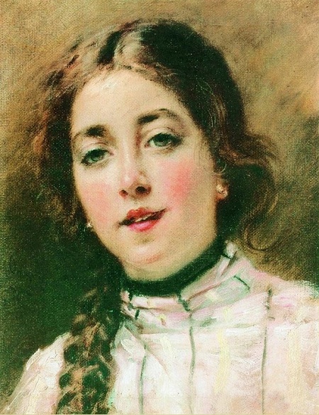 Портрет дочери художника Оленьки. 1900-е. Автор: К.Е. Маковский.