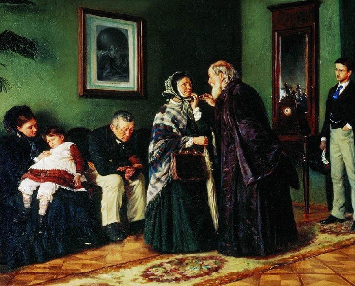 «В приемной у доктора». (1870). 