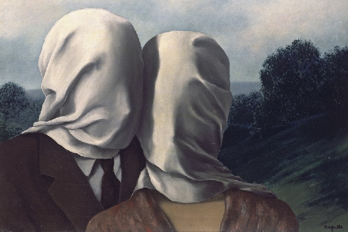 Рене Магритт. Вторая картина из серии «Влюблённые», 1928.