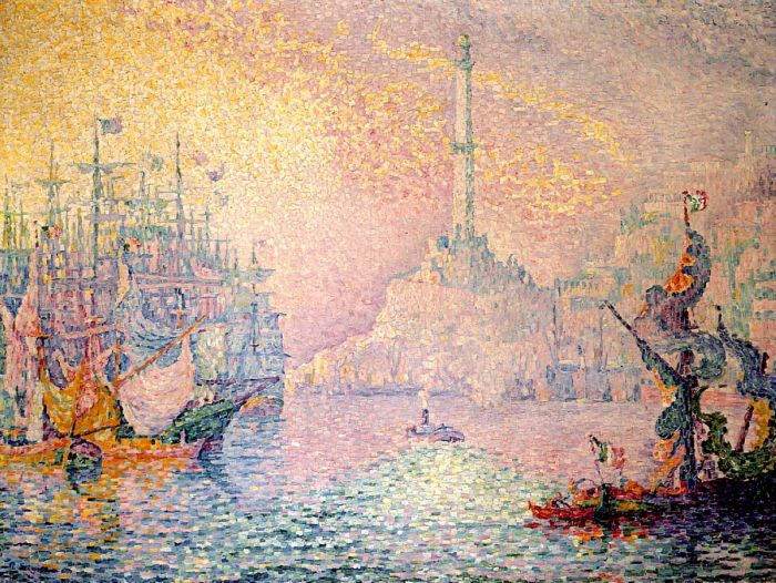 Порт Генуя, 1909. Автор: Поль Синьяк.