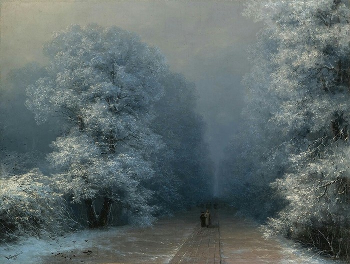 Зимний пейзаж. (1876).  Автор. И.К.Айвазовский.