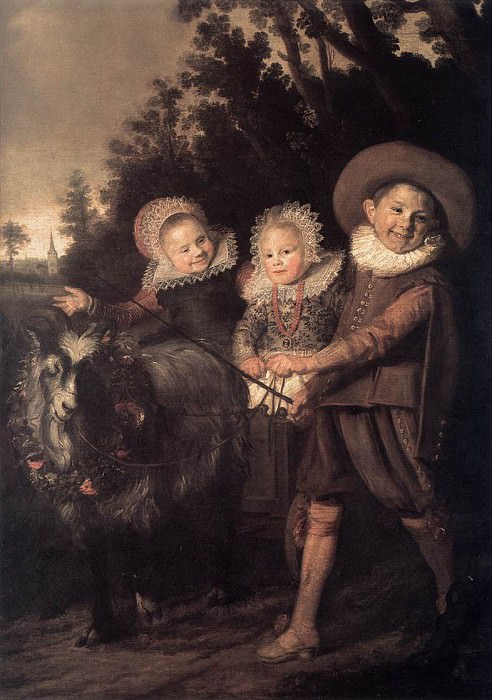 Трое детей с козлом, запряженным в повозку. (1620 год). Автор: Франс Хальс.