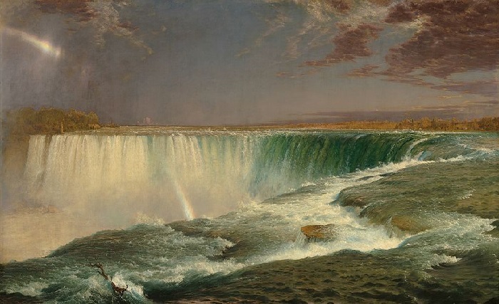  «Ниагарский водопад». (1857 год).  101,6 х 229,9 см. Живопись от Эдвина Чёрча. 