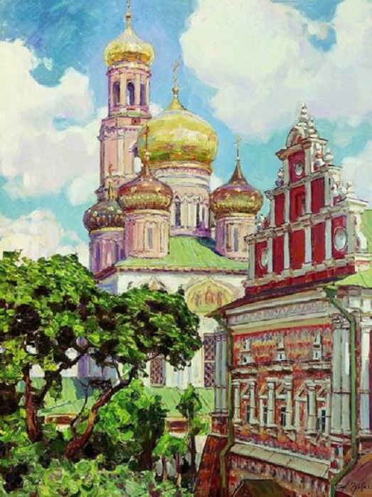 «Симонов монастырь. Облака и золотые купола» (1927). Автор: Аполлинарий Васнецов.