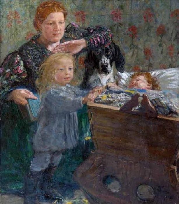 Жена художника с сыновьями. Автор: Юрий Репин.