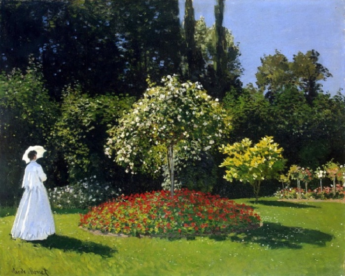 Дама в саду Сент-Адресс. (1867 год). Автор: К.Моне.